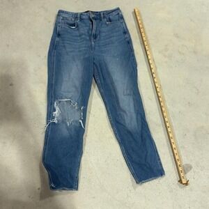 Hollister Straight Leg Jeans Women 3S 26x25 Light Wash Distressed Stretch